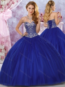 New Arrivals Tulle Royal Blue Sweet Fifteen Gown with Beaded Bodice
