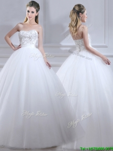 2016 Popular Ball Gown Wedding Dresses with Beading and Sashes
