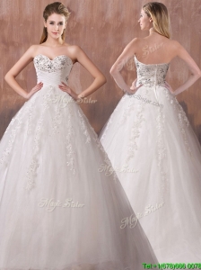 Beautiful A Line Sweetheart Wedding Dresses with Beading and Appliques