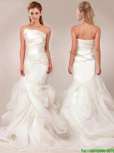 Beautiful Mermaid Asymmetrical Wedding Dresses with Ruffles Layers