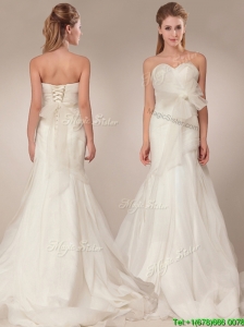 The brand new style Mermind Wedding Dresses with Bowknot and Ruching