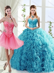 Classical Big Puffy Beaded Detachable Quinceanera Skirt in Rolling Flower