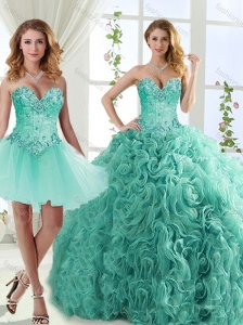 Visible Boning Beaded Popular Quinceanera Gowns in Rolling Flowers