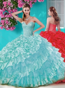 Gorgeous Big Puffy Quinceanera Dress with Beading and Ruffles Layers