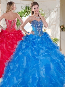 Fashionable Visible Boning Big Puffy Quinceanera Dress with Beading and Ruffles