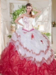 Popular Big Puffy Bubble Beaded and Ruffled Quinceanera Dress with Asymmetrical Necklin