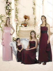 2016 Sophisticated Baby Pink Empire Bridesmaid Dress with Belt