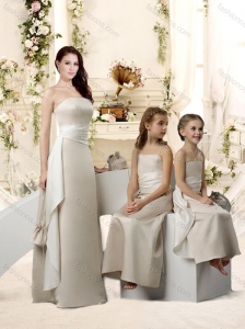 Simple Empire Lvory Bridesmaid Dresses with Sashes