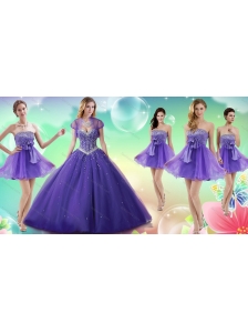 Gorgeous Beaded Really Puffy Quinceanera Dress and Romantic A Line Dama Dress
