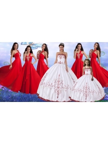 Pretty Wine Red and White Quinceanera Dress and Beautiful Embroidered Mini Quinceanera Dress and Latest Red One Shoulder Long Dama Dresses