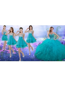 Wonderful Beaded and Ruffled Quinceanera Dress and Beautiful Straps Sequined Dama Dresses