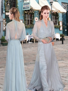 Elegant 2016 Halter Top Belted with Beading Prom Dress in Chiffon