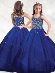 New Arrivals Straps Royal Blue Mini Quinceanera  Dress with Beading
