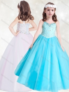 Fashionable Straps Beaded Mini Quinceanera  Dress in Aqua Blue