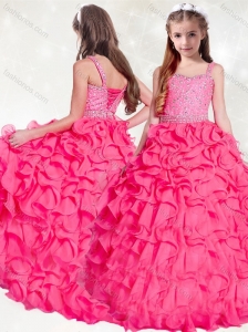 New Arrivals Beaded and Ruffled Mini Quinceanera  Dress in Hot Pink