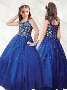 New Style A Line Straps Little Girl Pageant Dress with Beading