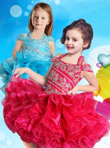 Exclusive Beaded and Ruffled Layers Little Girl Mini Quinceanera Dress with Open Back
