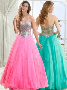 New Style Beaded and Sequined A Line Evening Dress in Rose Pink