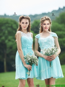 Discount  Mint Short Prom Dresses  with Appliques and Belt