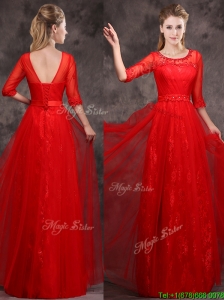 Latest Applique and Beaded Red Prom Dresses  in Tulle and Lace