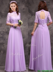 2016 Perfect High Neck Handcrafted Flowers Mother of the Bride Dresses  with Half Sleeves