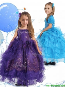 Luxurious Spaghetti Straps Little Girl Pageant Dress with Lace and Ruffled Layers