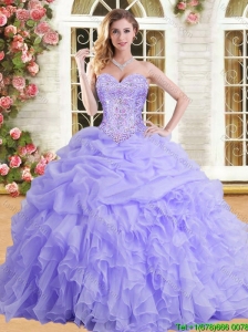 Latest Applique and Ruffled Quinceanera Dress in Lilac for Spring