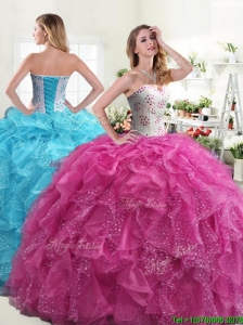 Beautiful Really Puffy Quinceanera Dress with Beading and Ruffles