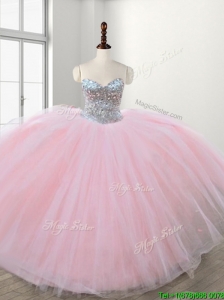 Discount Really Puffy Baby Pink Sweet 16 Dress with Beading