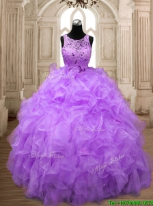 Popular Scoop Big Puffy Quinceanera Dress with Beading and Ruffles