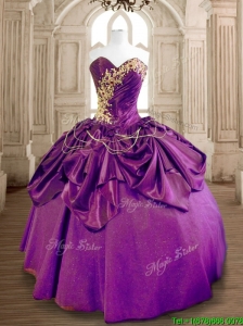 Latest Eggplant Purple Quinceanera Dress with Beading and Ruffles