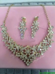Exclusive Beaded Ladies Jewelry Set in Gold