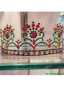 Exclusive Rhinestoned Tiara in Red for Party