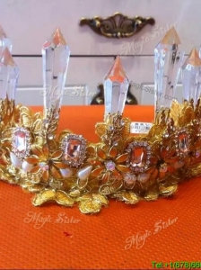 Elegant Tiara with Rhinestone and Imitation Pearls for Ladies