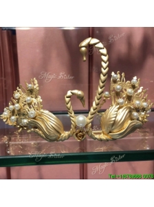 Hot Sale Tiara with Imitation Pearls and Floral Alloy