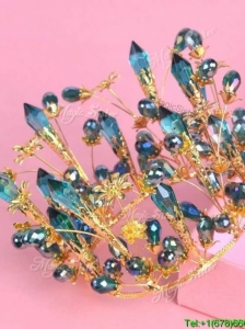 New Arrivals Rhinestoned Tiara in Teal