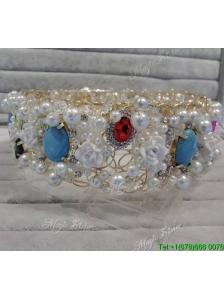 Elegant Tiara with Rhinestone and Imitation Pearls