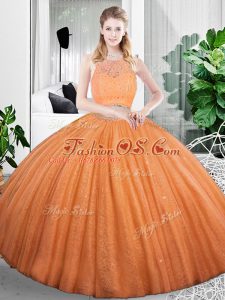 Organza Sleeveless Floor Length Sweet 16 Quinceanera Dress and Lace and Ruching