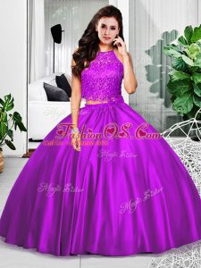Sleeveless Lace and Ruching Zipper Quinceanera Gowns