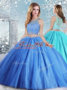 Sleeveless Beading and Sequins Clasp Handle Vestidos de Quinceanera