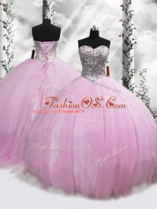 Luxurious Lilac Sweet 16 Quinceanera Dress Sweetheart Sleeveless Brush Train Lace Up