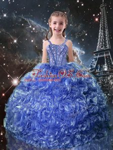 Cute Sleeveless Beading and Ruffles Lace Up Child Pageant Dress
