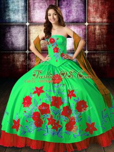 Sexy Multi-color Sleeveless Embroidery Floor Length Sweet 16 Quinceanera Dress