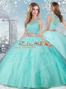 Sleeveless Clasp Handle Floor Length Beading Quinceanera Dresses