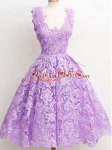 Stunning Sleeveless Lace Zipper Bridesmaid Dress