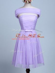 Designer Sleeveless Side Zipper Mini Length Belt Bridesmaids Dress