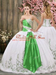 Organza Sleeveless Floor Length Quinceanera Dress and Embroidery and Belt