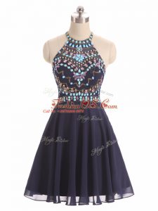 Fantastic Black Chiffon Side Zipper Homecoming Dress Sleeveless High Low Beading