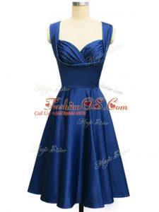Delicate Knee Length Empire Sleeveless Royal Blue Damas Dress Lace Up