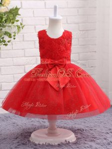 Lovely Sleeveless Bowknot Zipper Little Girl Pageant Gowns